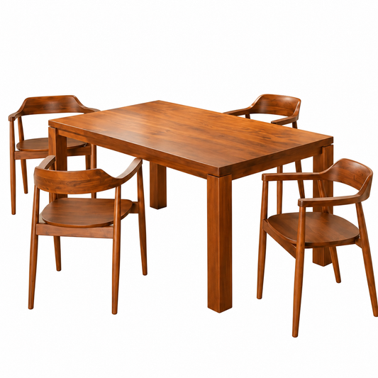 Wooden Dining Table 4-Seater Set for Dining Room