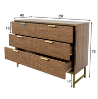 Wooden Chest of Drawer for Living Room in Natural Finish