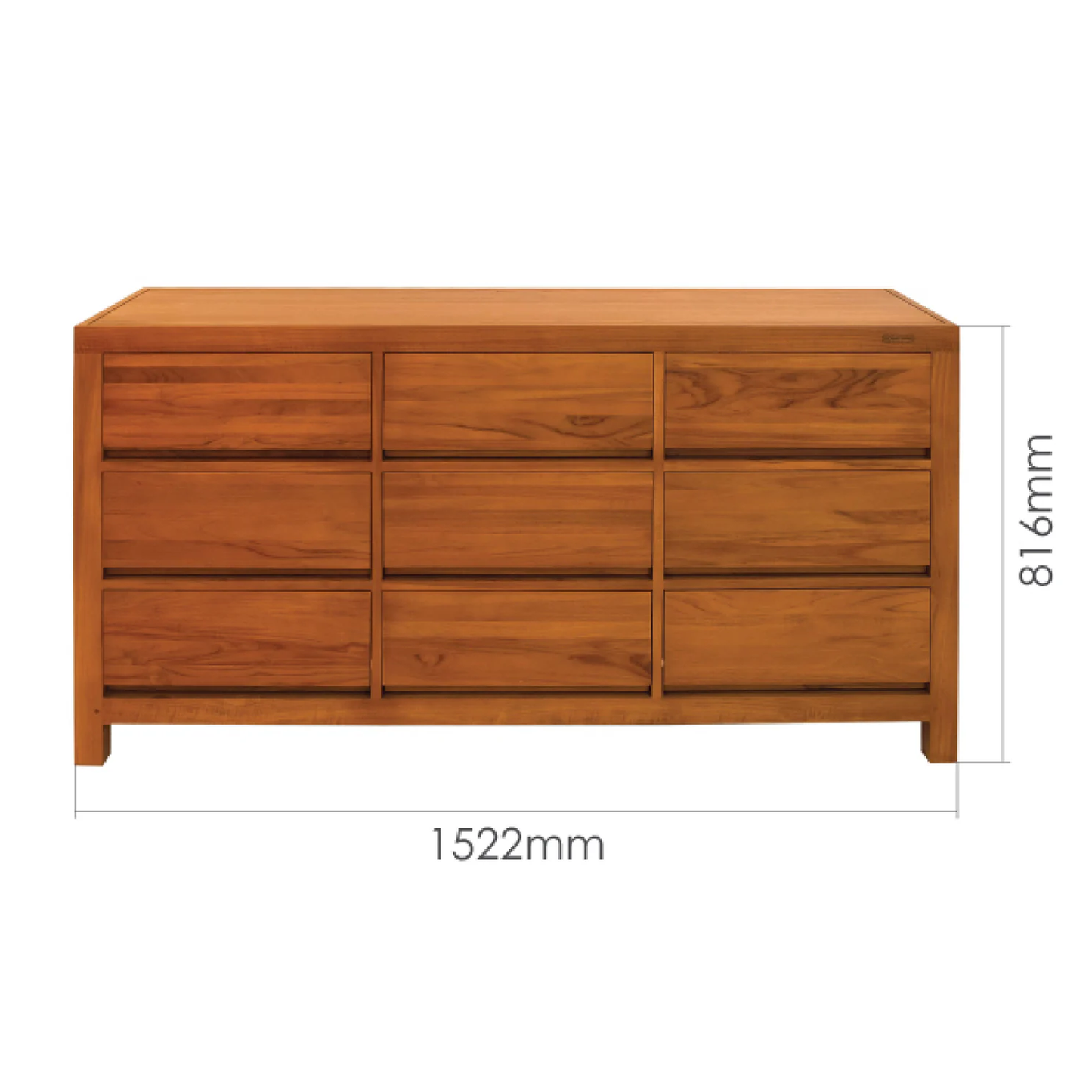 Solid Wood Chest of Drawer for Living Room in Natural Finish
