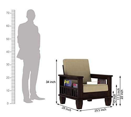 Wooden One Seater Sofa Set for Living Room