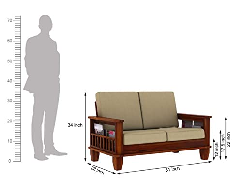 Solid Wood 2 Seater Sofa Set for Living Room