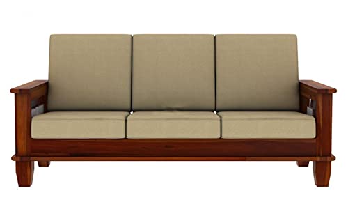 Wooden 3 Seater Sofa Set with Cushion for Living Room