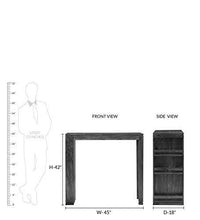 Solid Wood Long 2-Seater Bar Table with 3 Open Shelf Storage Sets for Bar Furniture