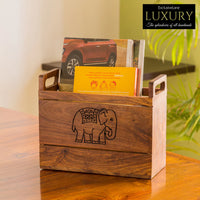 Wooden Hand Carved Magazine Stand