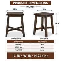 Solid Wood Upholstered Stool