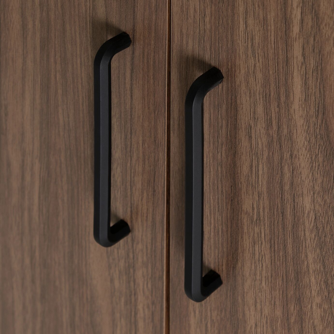 Solid Wood Wardrobe with Drawer Storage for Bedroom in Walnut Finish