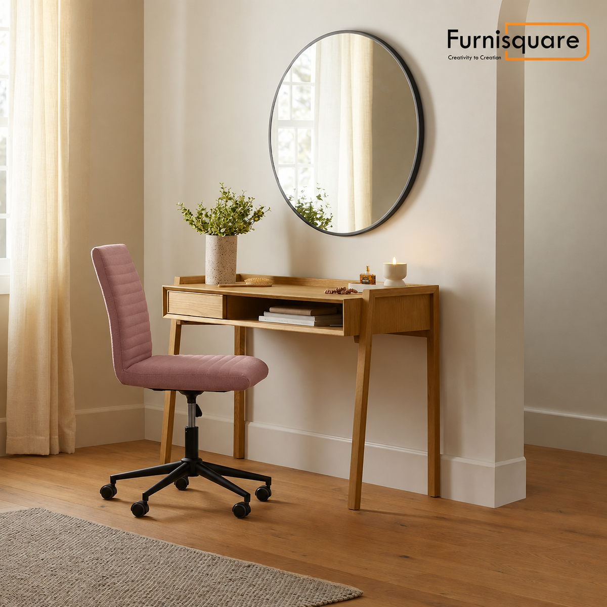 Wooden Study Table with Drawers Study Room