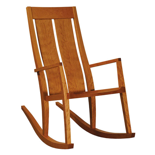 Wooden Rocking Chair with Curved Back Panels