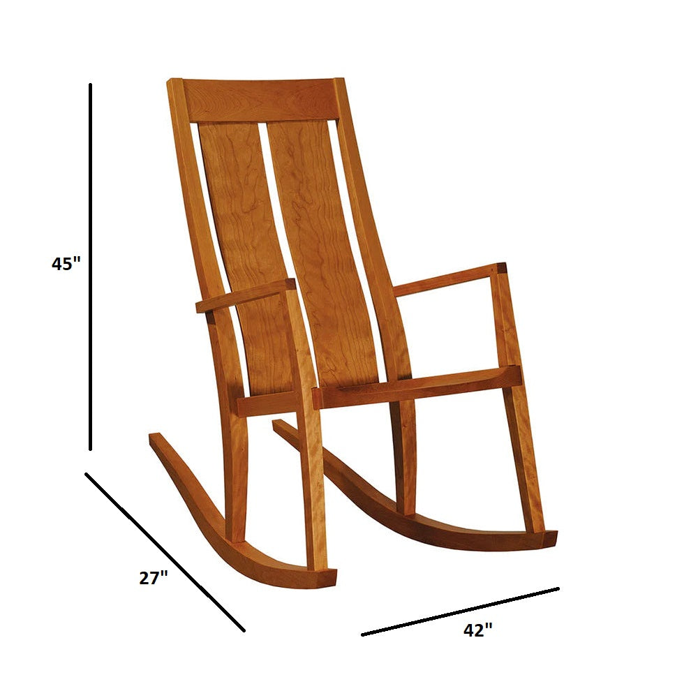 Wooden Rocking Chair with Curved Back Panels