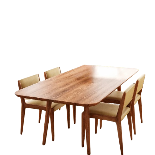 Solid Wood Dining Table 4-Seater Set for Dining Room