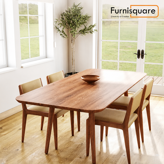 Solid Wood Dining Table 4-Seater Set for Dining Room