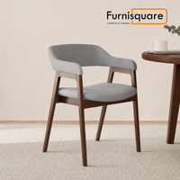 Wooden Dining Arm Chair with Cushioned Seat