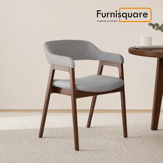 Wooden Dining Arm Chair with Cushioned Seat