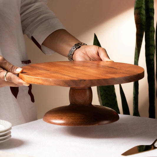 Solid Sheesham Wood Cake Stand for Kitchen