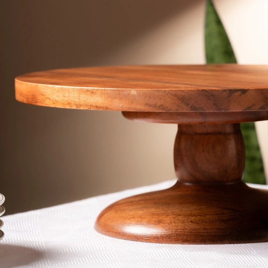 Solid Sheesham Wood Cake Stand for Kitchen