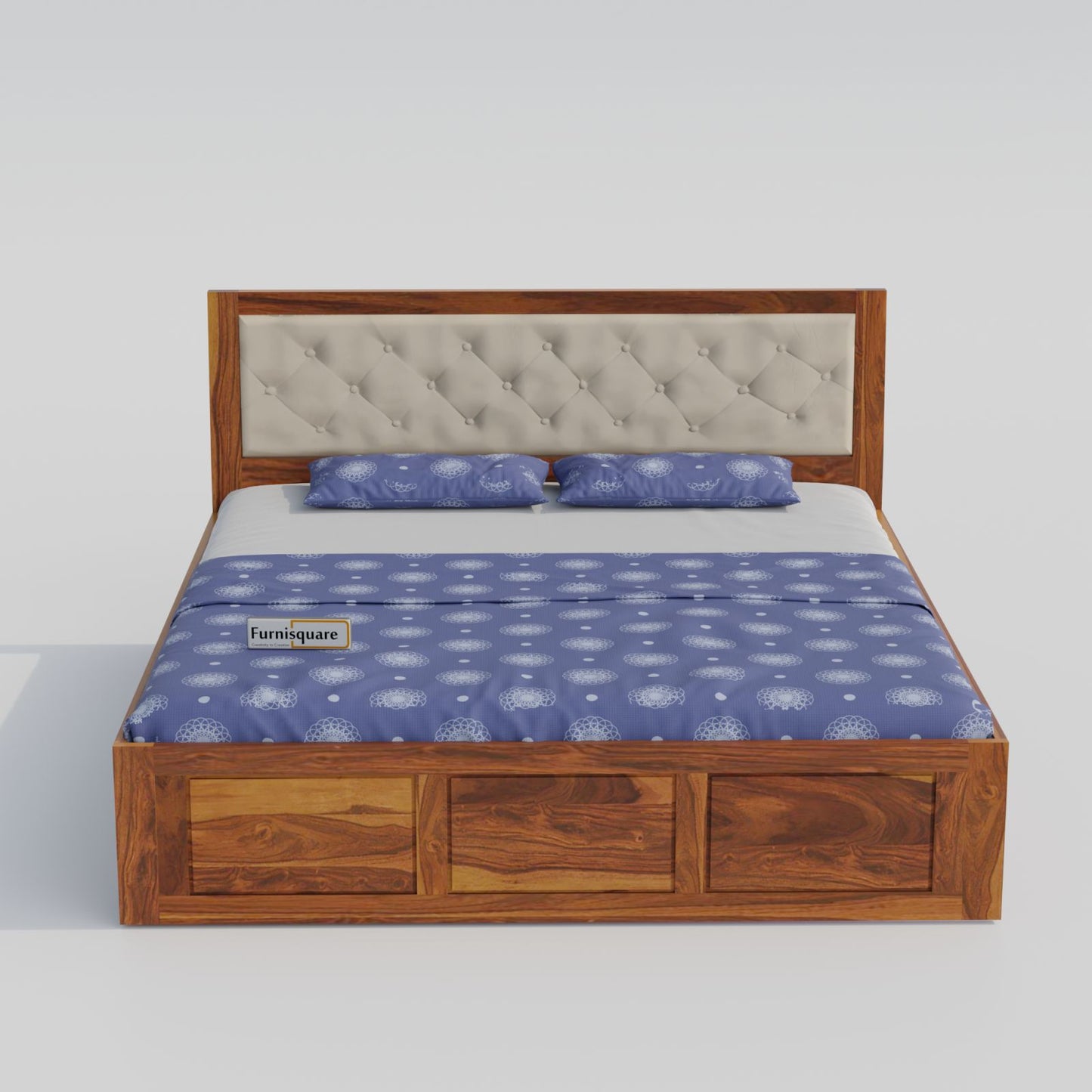 Wooden Queen Size Bed with Storage for Bedroom