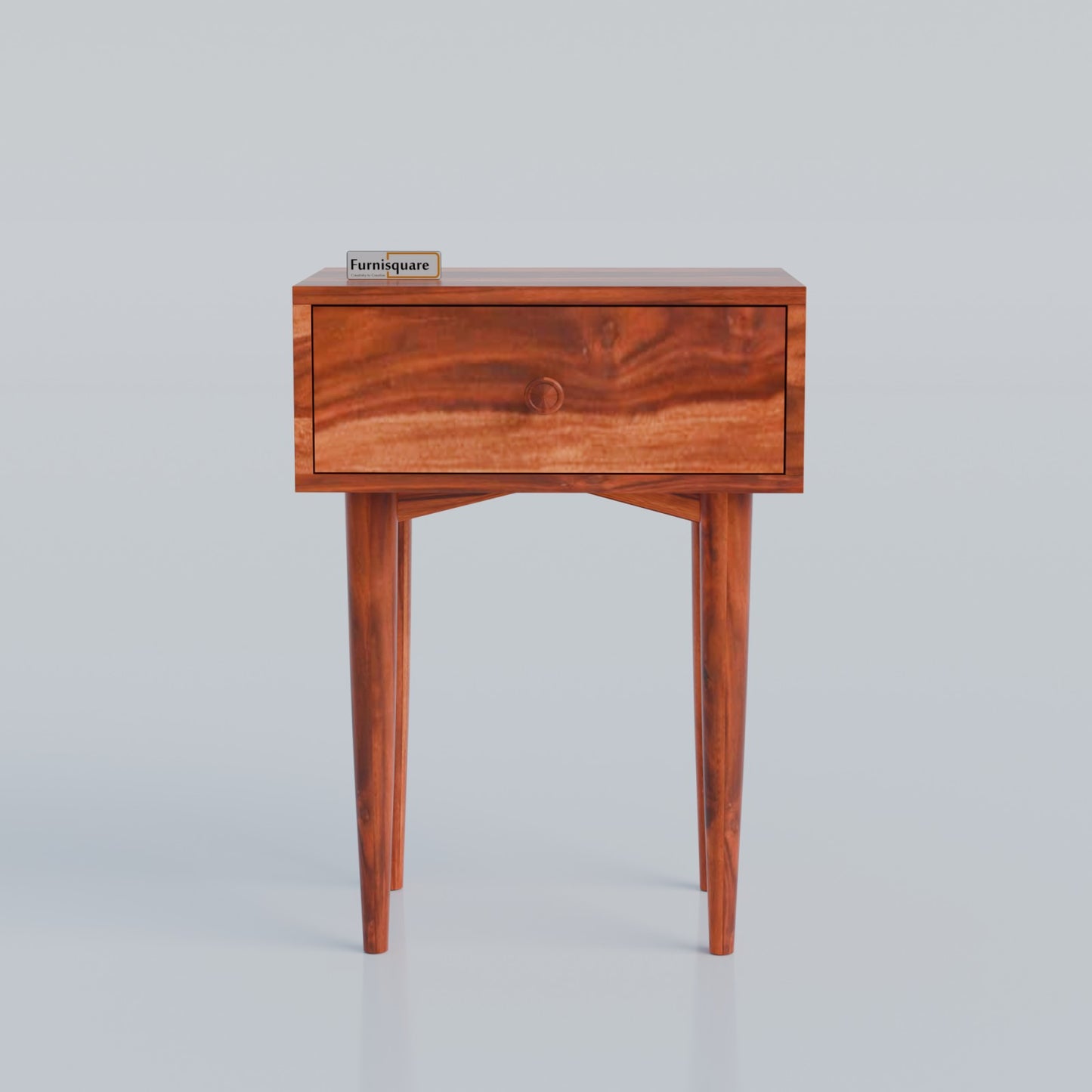 Wooden Nightstand with Drawer Storage for Bedroom