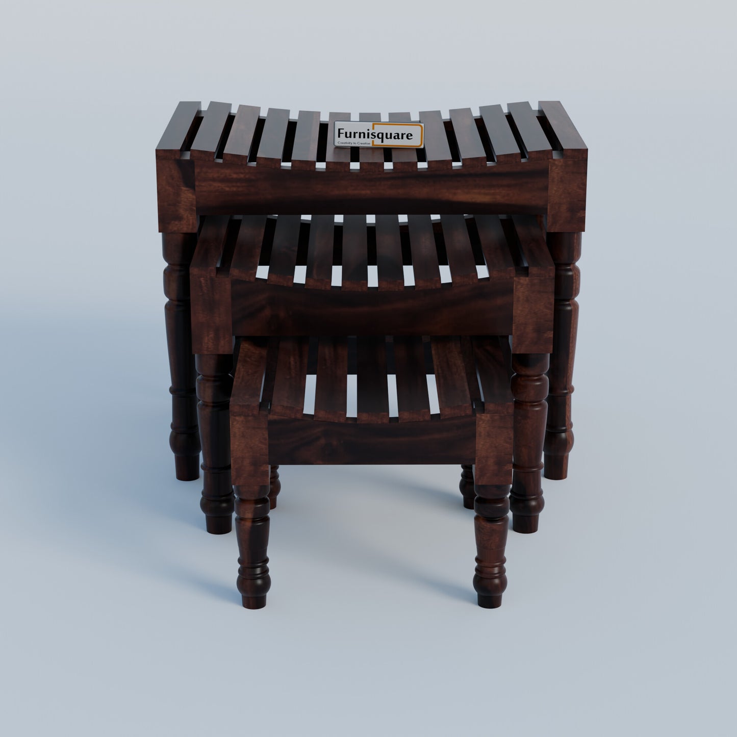 Sheesam Nesting Tables Set of 3 Stools for Decor & Living Room
