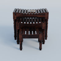 Sheesam Nesting Tables Set of 3 Stools for Decor & Living Room