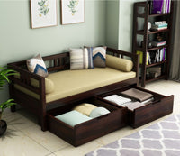 Solid Wood Divan with Storage for Living Room