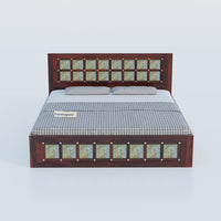 Wooden King Size Bed with Storage for Bedroom