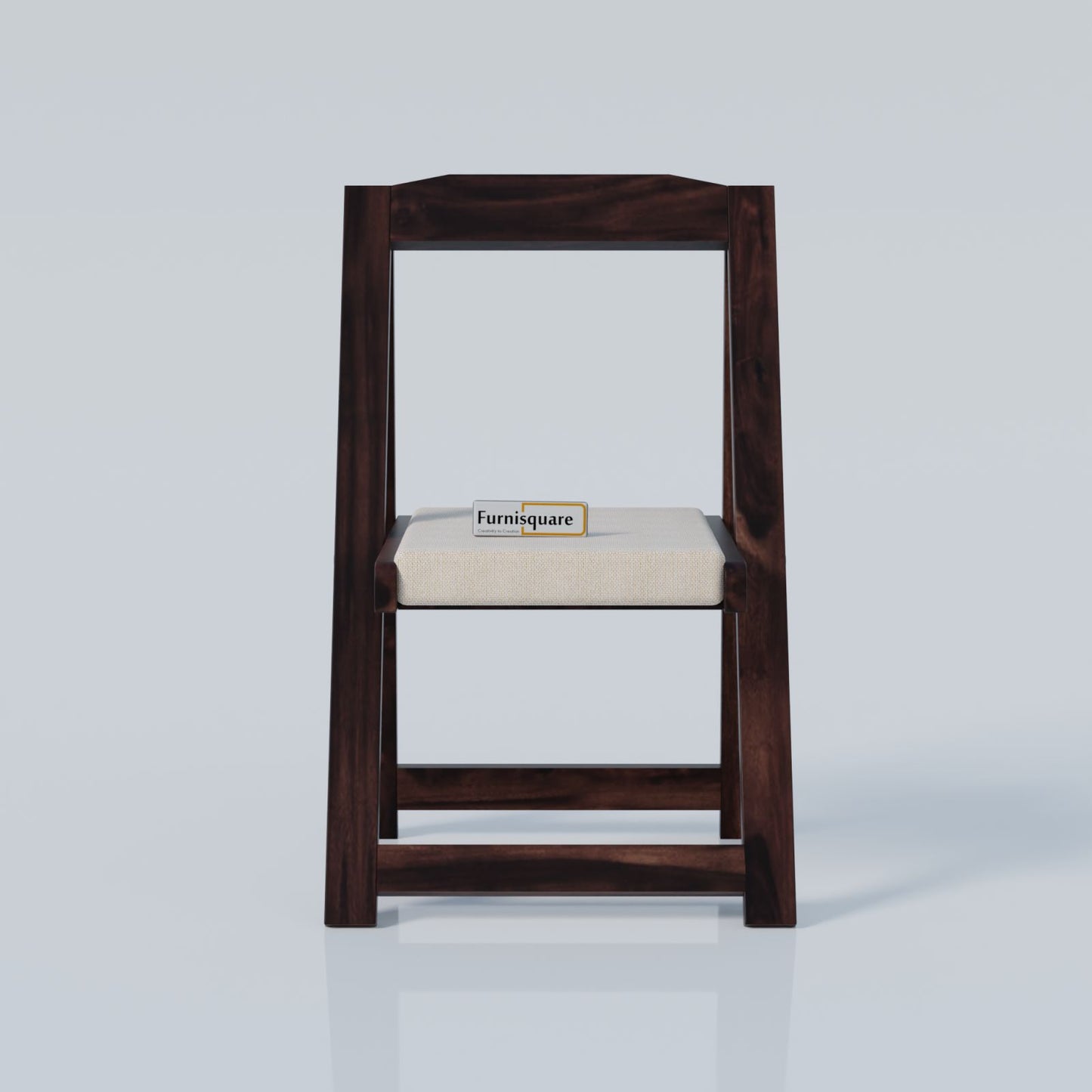 Wooden Folding Chair with Cushioned Seat for Living Room