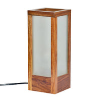 Sheesham Wood  Frosted Glass Table Lamp