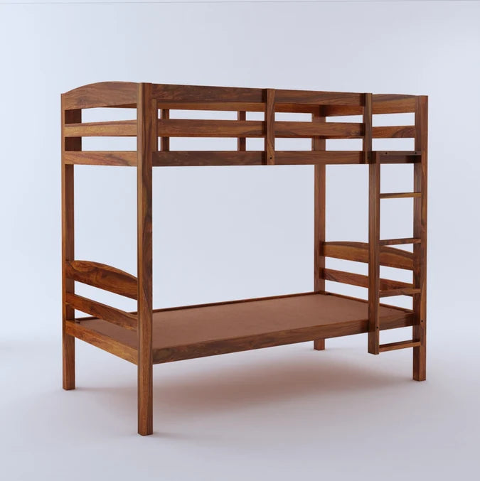Solid Sheesham Wood Bunk Bed with Ladder