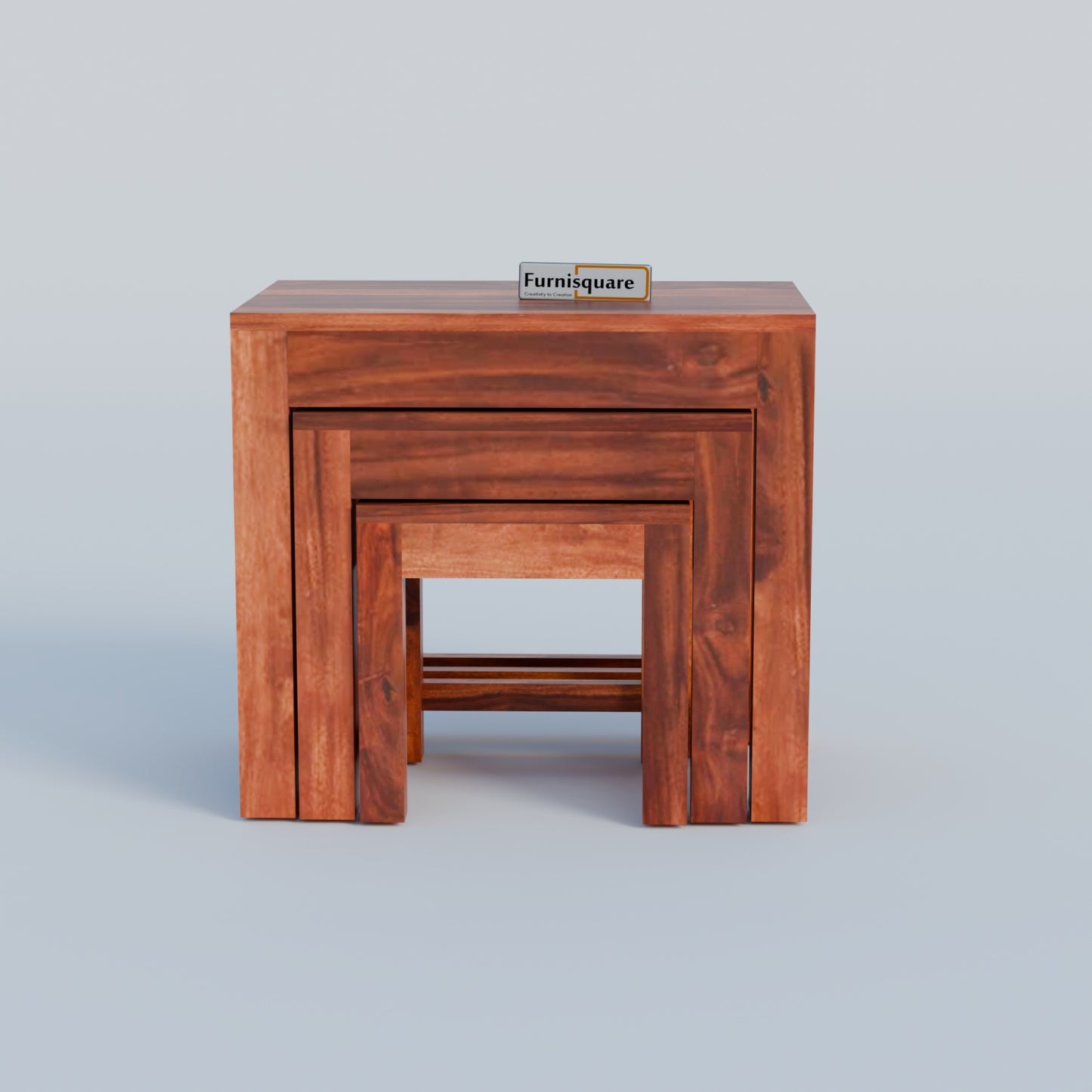 Wooden Nesting Tables Set of 3 Stools for Decor & Living Room