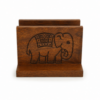 Wooden Tissue & Toothpick Holder