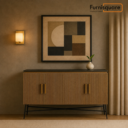 Solid Wood Sideboard Cabinet with Storage for Living Room