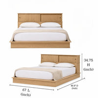 Wooden Queen Size Bed with Storage & Headboard