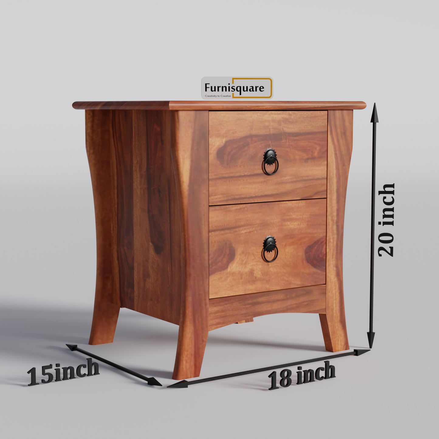 Wooden Bed Side Table with Drawers for Bedroom