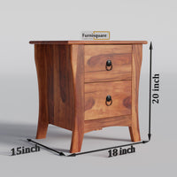 Wooden Bed Side Table with Drawers for Bedroom