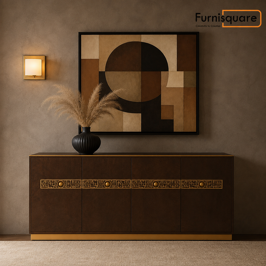 Solid Wood Sideboard Cabinet with Storage for Living Room