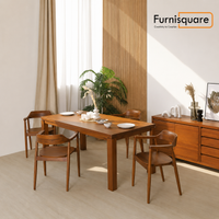 Wooden Dining Table 4-Seater Set for Dining Room