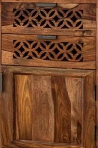 Solid Wood Study Table with Drawers Storage in Natural Finish
