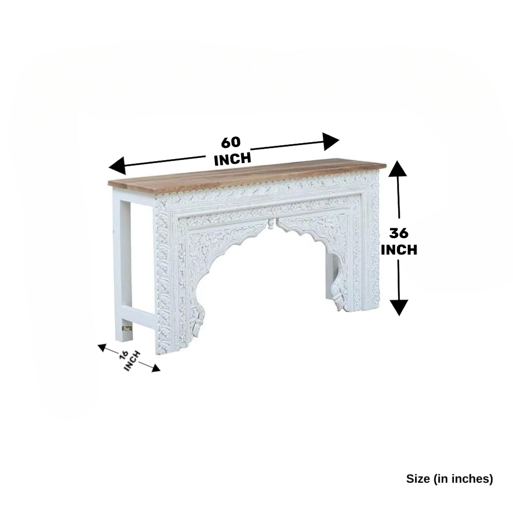 Solid Wood Antique Console Table for Living Room, Drawing Room & Office