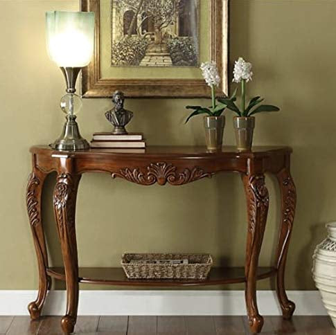 Wooden Half Round Console Table for Living Room