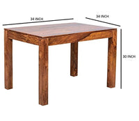 Wooden Dining Table 4 Seater Set with Bench for Dining Room
