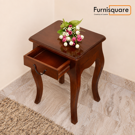 Wooden Bed Side Nightstand End Table with 1 Drawer Storage