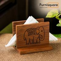 Wooden Tissue & Toothpick Holder
