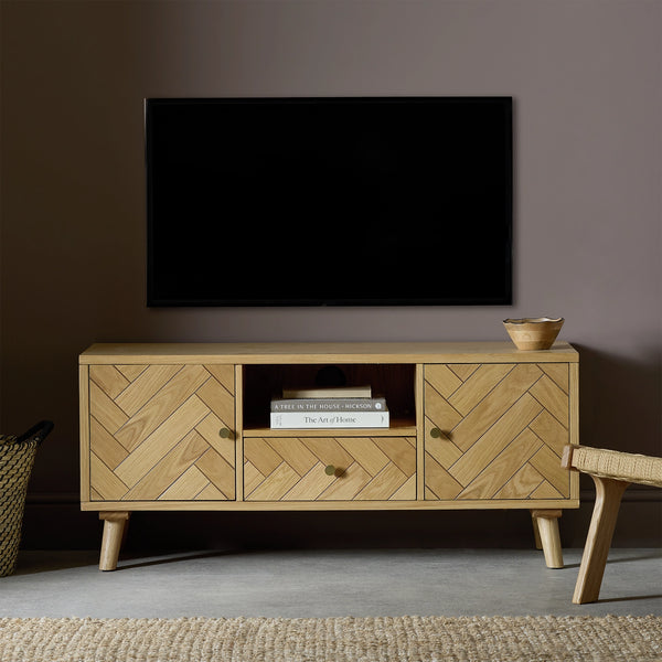 Wooden TV Cabinet for Living Room in Rustic Finish