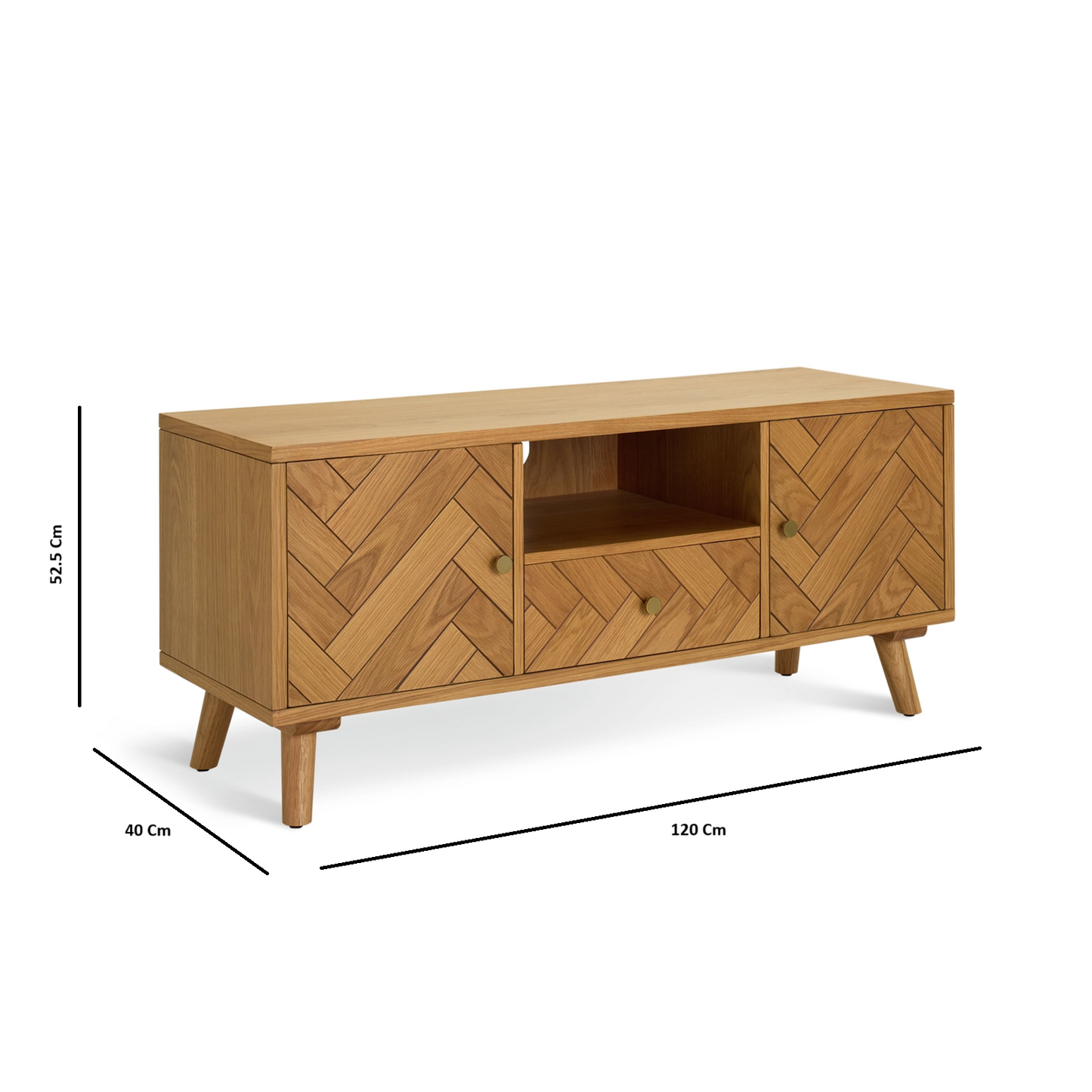 Wooden TV Cabinet for Living Room in Rustic Finish