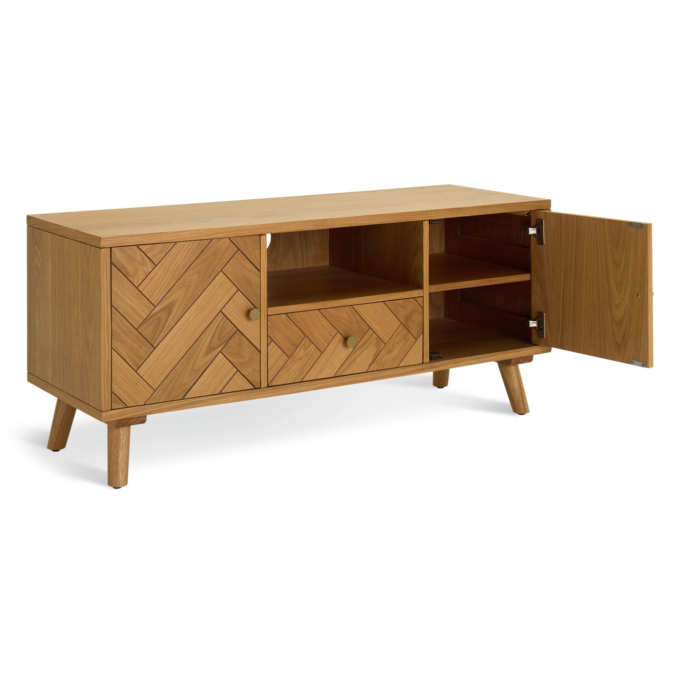 Wooden TV Cabinet for Living Room in Rustic Finish