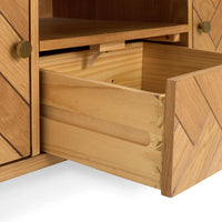 Wooden TV Cabinet for Living Room in Rustic Finish