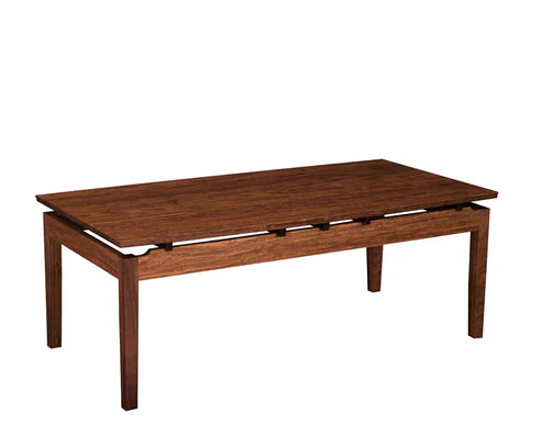 Solid Wood Square Coffee Table with Floating Top
