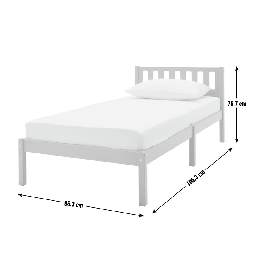 Solid Wood Single Bed with Storage Drawers