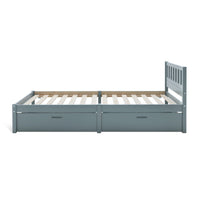 Solid Wood Single Bed with Storage Drawers