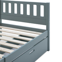 Solid Wood Single Bed with Storage Drawers